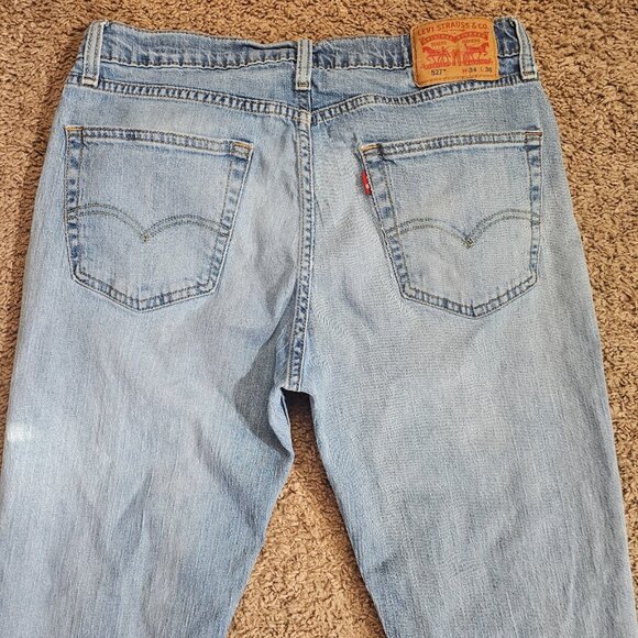 Levi's 527 Slim Bootcut Jeans Mens Tag 34x36 Act 33x33 Light Wash Stretch Denim - Picture 12 of 12